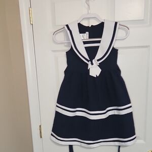 Bonnie Jean Blue Sleeveless Sundress with Sailor Collar